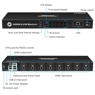HDMI KVM Switch 8 Port KVM Support 4K 30Hz Ultra HD and U
