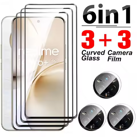 For Realme 14 Pro Plus Curved Glass 6in1 Tempered Glass Camera Film Realme14 Pro+ Realme14Pro 14Pro 
