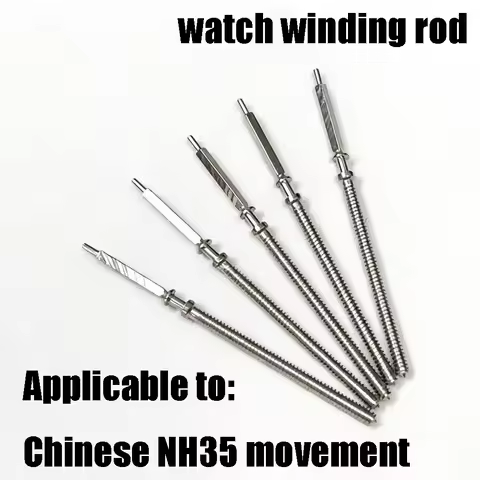 Replacement of 10-Piece / 5-Piece / 2-Piece Steel Rod for the Crown of the Chinese NH35 Movement