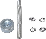 EG 20 Sets 9.5mm Silver Poppers + Tool Set Punch Die & Snap Fasteners Press Studs for Bib Dummy Clip