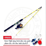 2-piece reel fishing rod set with 1m8 rod and fishing reel-t37