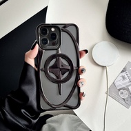 Hollow Star Plated Adsorbable Phone Case for iPhone 11 12 13 14 15 16 Pro Max Plus casing Minimally