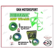Mohawk ME Green Amplifier Wire Kit Car Audio Amp RCA fuse 60A 4GA 8GA 4ch 2ch 4 CHANNEL 2 CHANNEL
