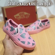 Vans Slip on Pink Love Girls Shoes