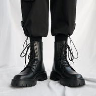 Black All-Match Height Increasing Korean Style Autumn Workwear Dr. Martens Boots