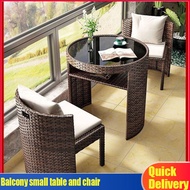 【Free shipping】Balcony small table and chair combination leisure table one table two chairs leisure 
