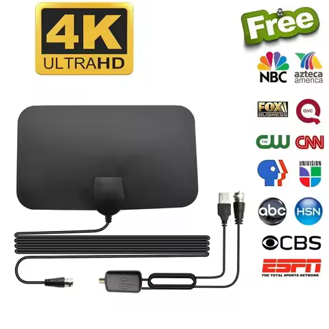 High Quality 4K 25dB High Gain HD TV DTV Box Digital TV Antenna 50 Miles Booster Active Indoor Aeria