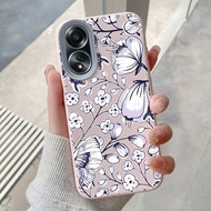 Casing hp for OPPO A58 4G A78 4G A58 5G A78 5G A58X 5G Case Flower and Butterfly Pattern Casing HP C
