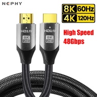 HDMI 2.1 Cable For Xiaomi mi TV Box Laptop Computer PS4 PS5 Ultra High Speed 8K 60HZ 4K 120HZ Dolby Vision HD HDR HDCP 5m 8m 10m 12m 5 8 10 12 Meters m