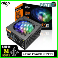 FGTRE Aigo AK หน่วยจ่ายไฟ PC PSU 500W 600W 700W 800W 1000W เกม120 W พัดลม RGB 220V เดสก์ท็อป ATX เคร