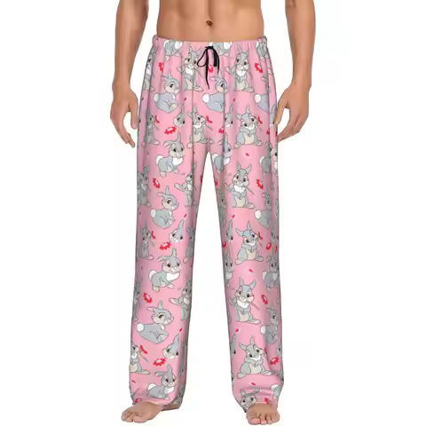 Custom Printed Men's B-Bambies Anime Pajama Pants Sleepwear Sleep Lounge Bottoms with Pockets