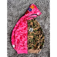 BAPE PINK GREEN ZIPPER HOODIE