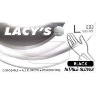 LACY'S Black Nitrile Gloves L 100pcs