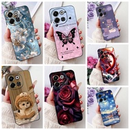 Tecno Spark 30 5G Case KL8 Aesthetic Cute Cat Fashion Flowers Painted Back Cover Techno Spark 30 5G 