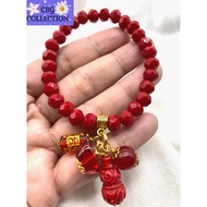 Woulou Jade/Ruby Stone/Money Bar/Mantra with Swarovski Crystal Pangontra at Pampaswerte Bracele