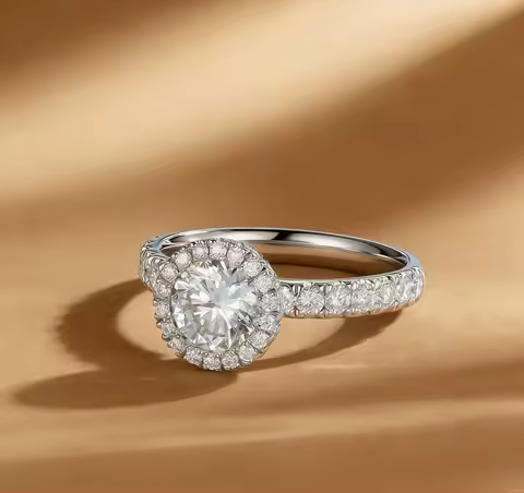 Custom Lab Grown Diamond 9K 14K VVS Clarity D Color 1ct to 3ct Gold Engagement Promise Wedding Anniv