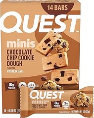 Quest Nutrition Mini Chocolate Chip Cookie Dough Protein Bars, High Protein, Low Carb, Keto Friendly