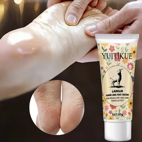 YUITIKUE Lanolin Hand & Foot Cream 60g - Repairs Rough, Dry & Cracked Skin, Smooths & Moisturizes, V