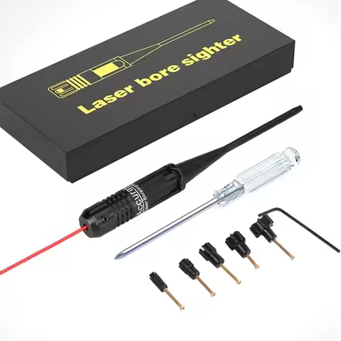 Tactical Red Dot Laser Bore Sighter Laser Scope Kit for 0.22 - 0.50 Five Caliber Rifle Hund Gun Styl