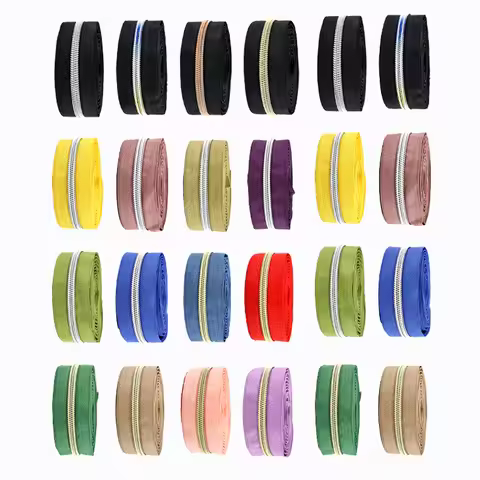 2/5/10/20Meters 5# Nylon Zippers Tape By The Meter for Clothes Sewing Zipper Continuous Coil Plastic