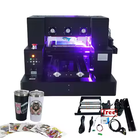 Newest Auto Commerical A3 Small UV Inkjet Printer A4 Size Printing Machine UV Printer Flatbed & Bott