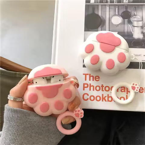 For Realme Buds T100 Case Kawaii Cartoon Cat Paw Soft Silicone Protective Shell Soft Case For Realme