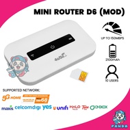 D6 Modem MIFI 4G LTE Wifi Router 150Mbps Pocket Study Hotspot Portable Car Modem Travel Unlock Sim D
