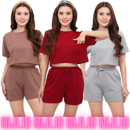 SNL FASHION - ONE SET CROPTOP POCKET / SETELAN WANITA CROP