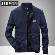 JEEP SPIRIT 1941 ESTD Mens Autumn Casual Simple Baseball Stand Collar Jacket Top Fashion Jacket Jack