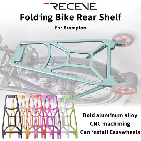 RECEVC Aluminum Alloy Folding Bike Rear Luggage Rack, Brompton Compatible