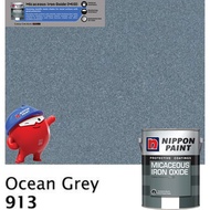 SINAR NIPPON 1 LITER 913 OCEAN GREY MATT METAL PAINT Micaceous Iron Oxide MIO / CAT MINYAK PINTU PAGAR GRILL BESI MAT