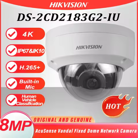 Original Hikvision IP Camera 4K AcuSense Built-in Mic Human Vehicle Classification SD Card Slot Poe 