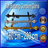 SPECIAL PRICE Complete Striped Curtain Rod Full Set 160 cm - 200 cm