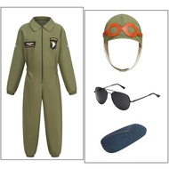 萬聖節 服裝儿童 halloween costume kids Halloween Party Performance Costume Girls Air Force Pilot Space Game