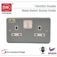 MK HEAVY DUTY 1G / 2G METAL CLAD SWITCH SOCKET 13A 15A