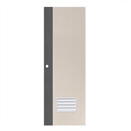 HomePro ประตูห้องน้ำ UPVC  PD2 70X200 ซม. สีครีม-เทา เจาะลูกบิด แบรนด์ ECO-DOOR