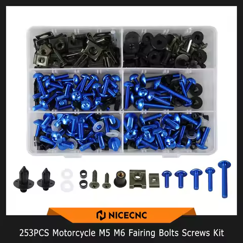 253PCS M5 M6 Fairing Bolts Screws Kit For Triumph Tiger 900 1200 Bonneville T120 Street Triple 1200