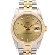 【二手】ROLEXDatejust 10鑽腕錶，R字頭序號，16233G CH/QP，18K（黃金）不鏽鋼，男士腕錶