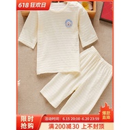 Summer Men Women Baby Three-Quarter Sleeve Underwear Boneless Pure Cotton Thin Style 7-Point Sleeve 