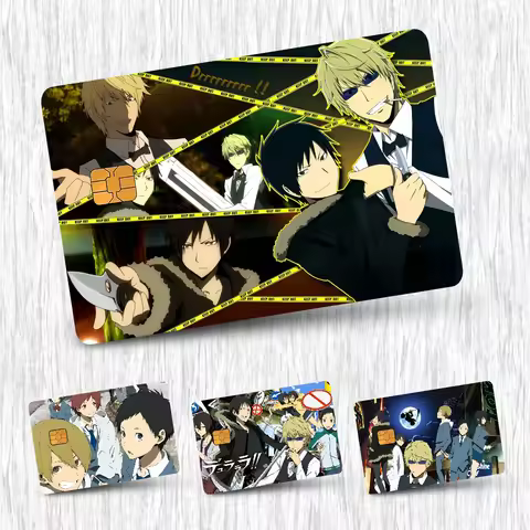 D-Durarara Anime Card Stickers Credit Card DIY Card Protector Stickers Waterproof Film Skin Cover