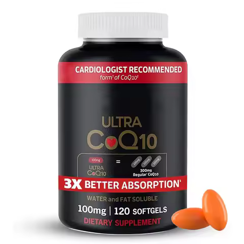 CoQ10 100mg Soft Capsules - Coenzyme Q10 Supplement with 3x lmproved Absorption - Supports Vascular 