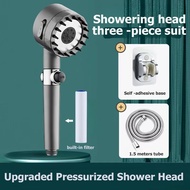 New High Pressure Detachable Handheld Shower Head Set 3 Mode Bathroom Sprayer One Button Stop Original