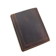 8 Card SLOT CRAZY HORSE LEATHER CARD HOLDER MINI WALLET