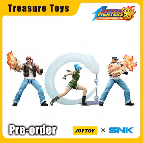 JOYTOY KOF'98UM Ikari Warriors Team Leona Heidern Ralf Jones Clark Still Anime Action Figures Stage 