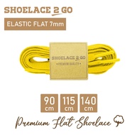 SHOELACE 2 GO ELASTIC RUBBER FLAT SHOELACES - FLAT SHOELACE ELASTIC 7MM - EF7 - H1 - YELLOW - 90CM 1