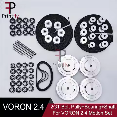 VORON 2.4 Set GT2 LL-2GT RF Open Timing Belt 2GT 16T 80T 20T Tooth Pulley 188-2GT-RF Shaft Bearing 6