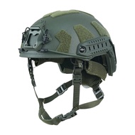 BOOIU หมวกกันน็อคยุทธวิธี FRP Velcro Ballistic หมวกกันน็อก High Cut Wendy Suspension Double-Lineed ป