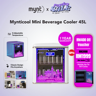 Mynticool Beverage Cooler 45L Mini Bar Chiller Fridge Mini Showcase Single Door LED Display Gaming N