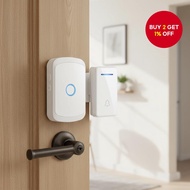 A battery-free wireless doorbell with a US plug, waterproof, 150m range, 60 ringtones, ideal for apa