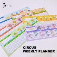 Circus weekly planner (12) Half A5 weekly planner / thetranstudio
